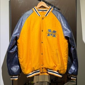 Vintage 90s Michigan Varsity Jacket by Steve and Barry’s Gold and Blue